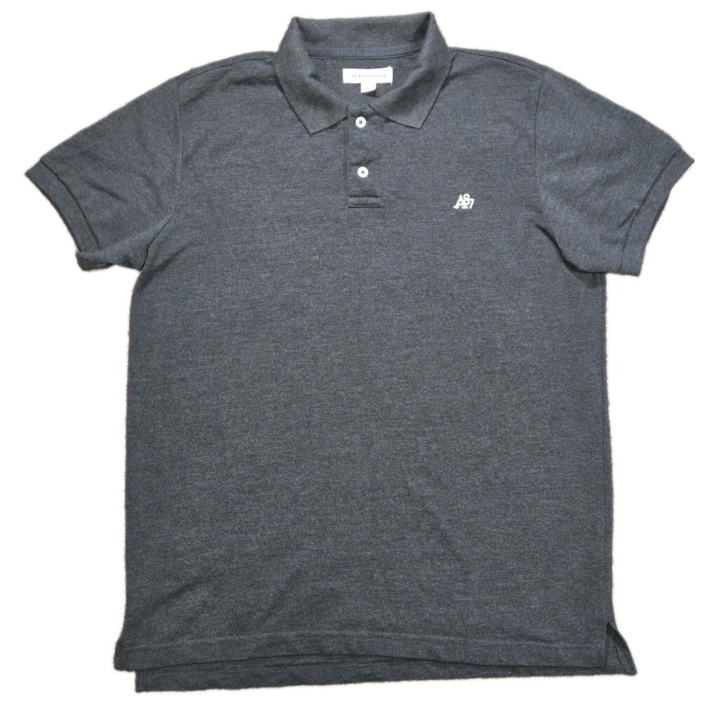 Mens Aeropostale A87 Polo Shirt XL Charcoal Gray Short Sleeve Cotton Blend